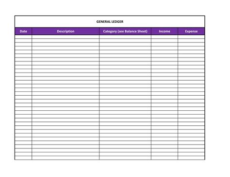 Printable Expense And Income Ledger With Balance General Ledger Sheet ...