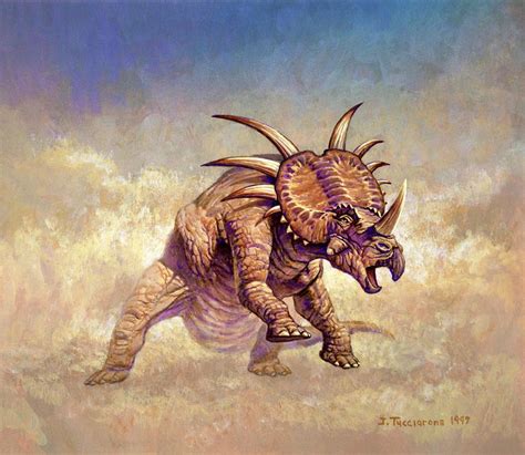 Artwork Of A Styracosaurus Dinosaur Photograph by Joe Tucciarone ...