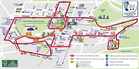 Edinburgh Hop On Hop Off Bus Route Map PDF, Stops 2019 | Tripindicator