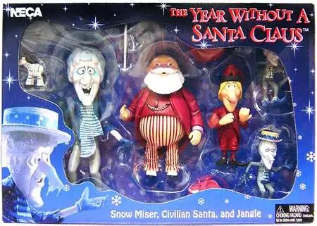 NECA Year Without Santa Claus Snow Miser, Civilian Santa Jangle Action ...