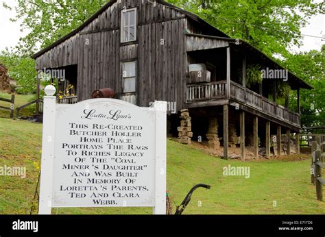 USA, Tennessee, Hurricane Mills, Loretta Lynn Ranch. Recreated Butcher Holler Kentucky home of ...