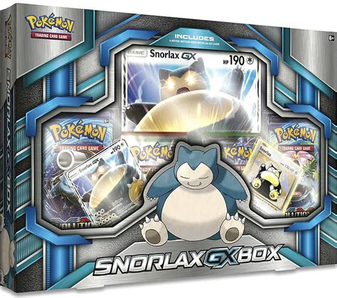 Pokemon Trading Card Game XY Snorlax GX Box 4 Booster Packs, Oversize ...