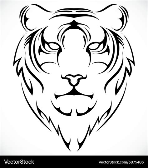 Tiger face tattoo Royalty Free Vector Image - VectorStock