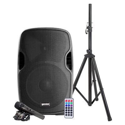 Gemini 15-inch 2000W Powered Bluetooth Party DJ Speaker with Stand Mic Remote 747705002105 | eBay