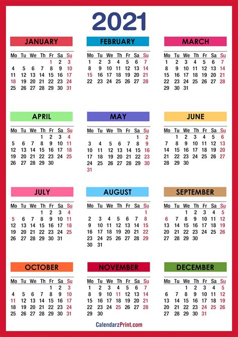 2024 March Calendar With Holidays Printable Stickers 2021 - Gabi Myranda