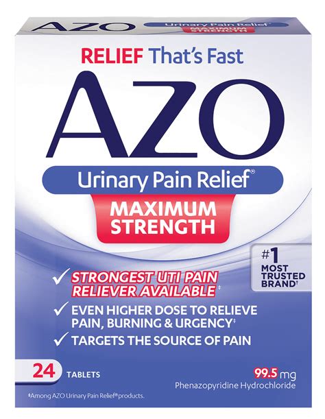 AZO Maximum Strength Urinary Pain Relief, UTI Pain Reliever, 24 ct - Walmart.com - Walmart.com