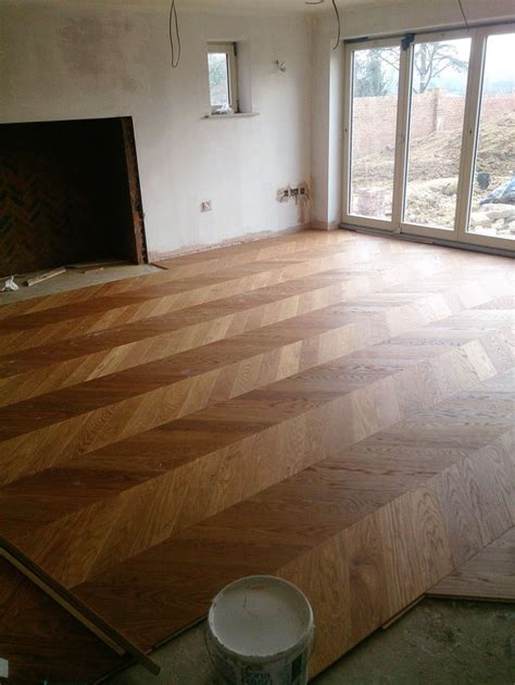 Chevron floor being fitted by Antares Wood Floors. Wood floor ...