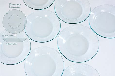 Dinnerware Set of 4, Clear Glass Dinner Plates, Handmade Gift for Zero ...