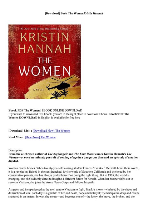 [PDF] Download The Women - Kristin Hannah by lillisaldous99 - Issuu