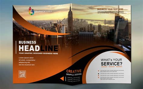 Modern Corporate Bi Fold Brochure Design Template PSD – GraphicsFamily