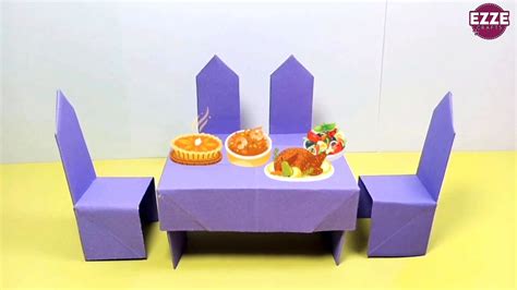 Diy Paper Dining Table & Chair/Easy Paper Dining Sets Making Tutorial/Paper Furniture For ...