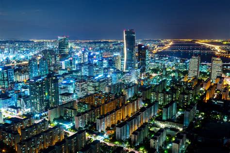 Seoul Skyline At Night Stock Photography - Image: 35584542