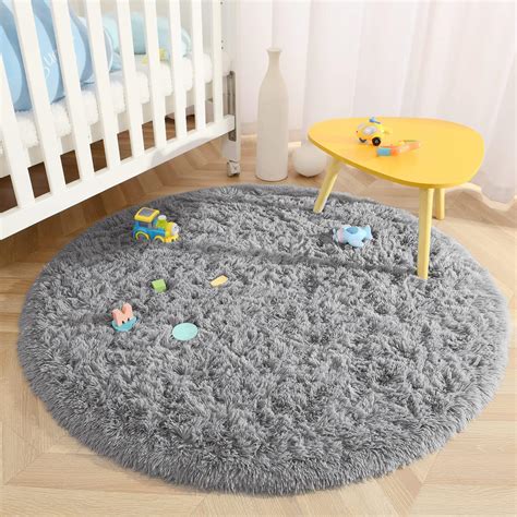 Amazon.com: Terrug Super Soft Round Rugs for Kids Room, Cute Fluffy ...