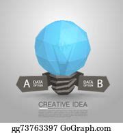 460 Polygon Idea Bulb Clip Art | Royalty Free - GoGraph