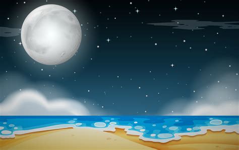 A night beach scene 528056 Vector Art at Vecteezy