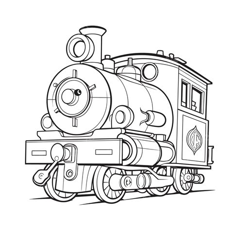 The Engine Coloring Page Big Engine Coloring Pages Outline Sketch Drawing Vector, Engine Drawing ...