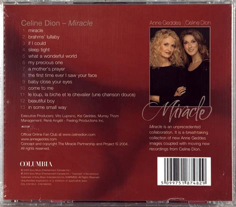 Celine Dion Miracle Album Cover