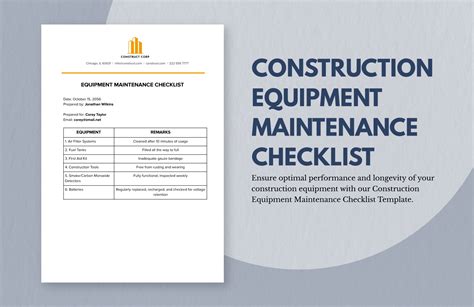 Construction Equipment List