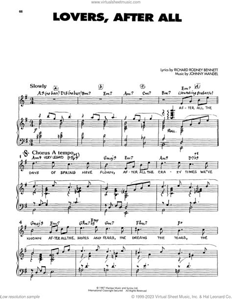 Lovers, After All sheet music for voice, piano or guitar (PDF)