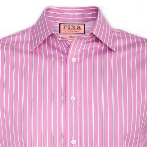 Thomas Pink Verandah Stripe Shirt - Double Cuff | Mens shirts, Striped ...