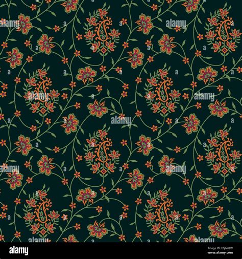 Green floral allover pattern design background Stock Photo - Alamy