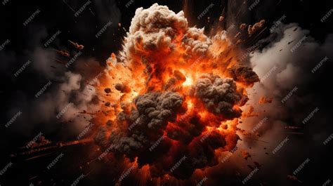 Premium AI Image | Explosion isolated on black background