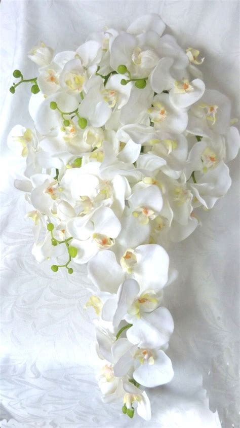 Cascading White Orchid Bouquet & by ChurchMouseCreations on Etsy