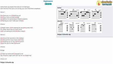 Chord: Nightswim - tab, song lyric, sheet, guitar, ukulele | chords.vip