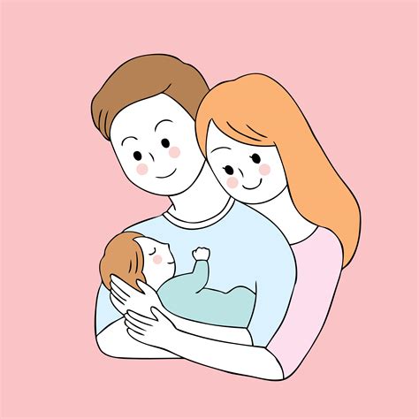 Cartoon cute parents and baby vector. 622587 Vector Art at Vecteezy