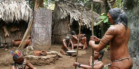 Arawak Indians Settlement In The Caribbean Islands