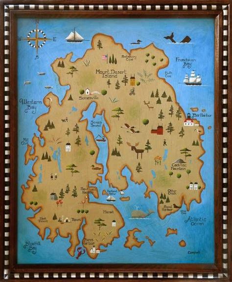 Mount Desert Island Map | tim campbell art | Pinterest