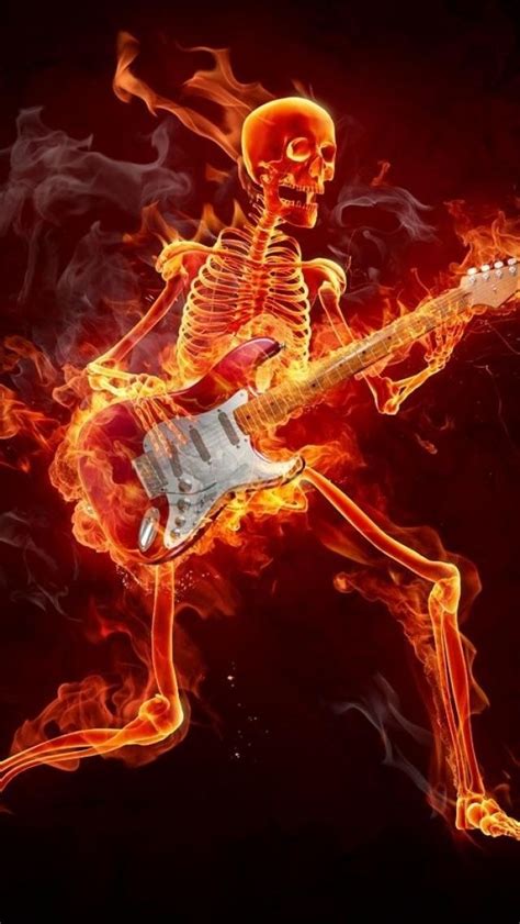 SKELETON...FIRE.....PARTAGE OF MAKAYLA RIDER..... | Guitar art, Fire art, Flame art