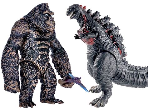 TwCare 2-Pack Shin Godzilla vs King Kong Action Figures, Movable Joints, Soft Vinyl, Carry Bag ...