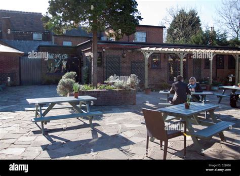 Beer garden at the onslow arms in clandon hi-res stock photography and images - Alamy