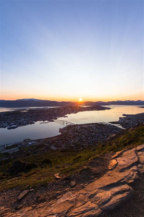 Midnight Sun Over Tromso, Norway Stock Photo - Image of arctic, city: 154503964