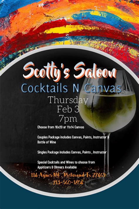 Cocktails n Canvas /MOONLIGHT REFLECTIONS | Scotty's Saloon | Outhouse ...