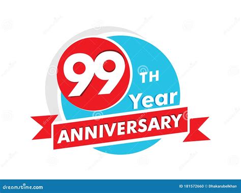 99 Years Anniversary Logotype. Celebration 99th Anniversary Celebration Design Stock Vector ...