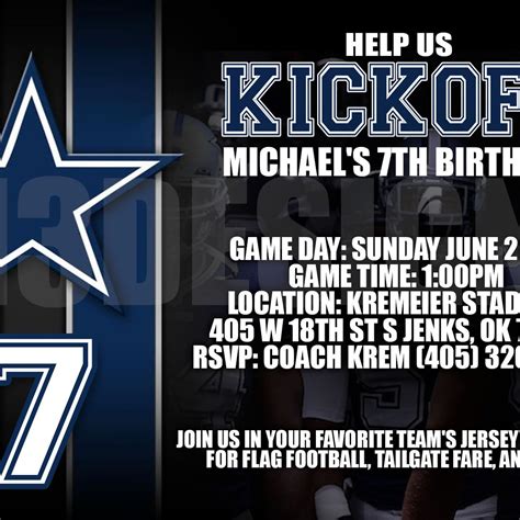 Free Printable Dallas Cowboys Birthday Invitations - Free Printable