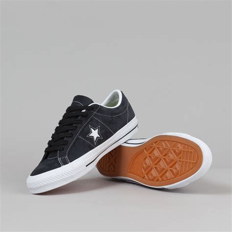 Converse One Star Pro Ox QS Shoes - Black / White | Flatspot