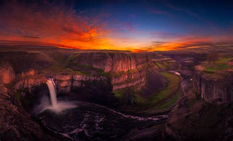 Waterfall at Sunset Wallpaper,HD Nature Wallpapers,4k Wallpapers,Images,Backgrounds,Photos and ...