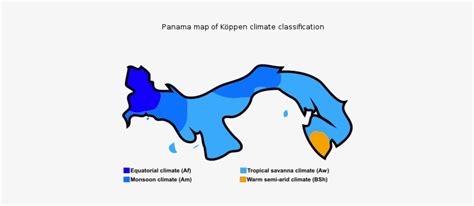 Panama Map Of Köppen Climate Classification - Climate Zones Map Panama Transparent PNG - 440x302 ...