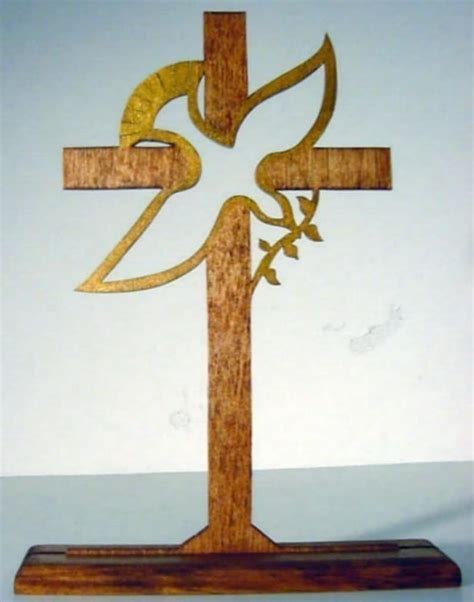 Dove Gold Cross Handmade Wood Silhouette Srel002 - Etsy