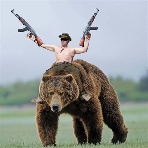 Vladimir Putin Riding A Bear Real