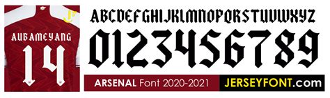 Arsenal Font 2020-2021