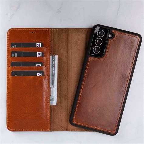 Samsung S21 Plus Case Genuine Leather Wallet Case Magnetic Detachable Folio Rfid Wallet Card ...