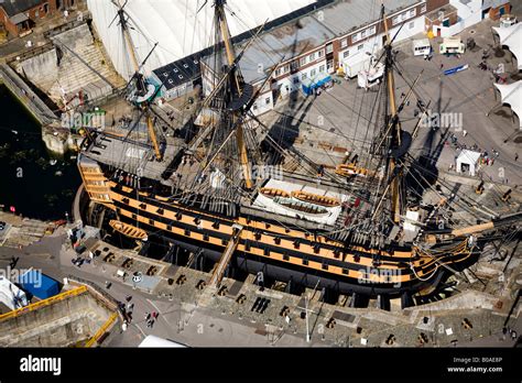 Battle of Trafalgar, Nelson’s flagship-HMS Victory sits in the dry ...