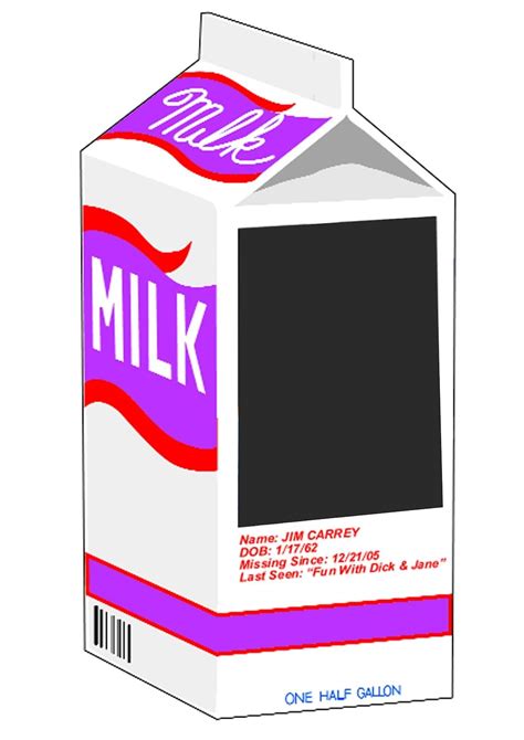 Missing Milk Carton Template