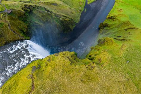 Skogafoss Waterfall in Iceland Stock Photo - Image of mountain, river ...