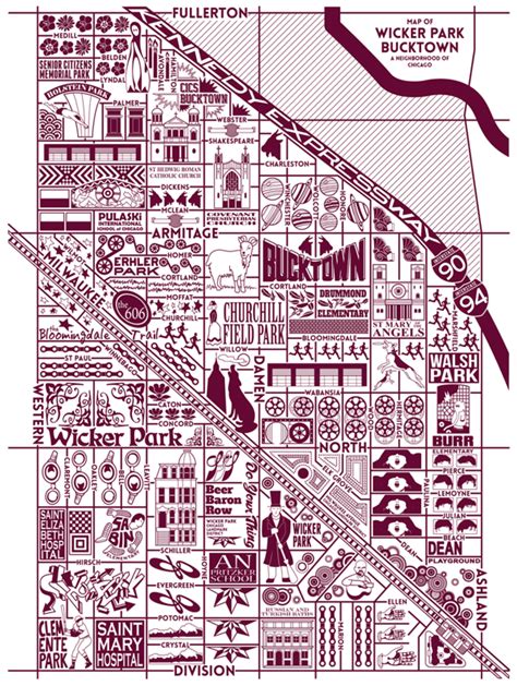 Map Of Wicker Park Chicago - United States Map States District