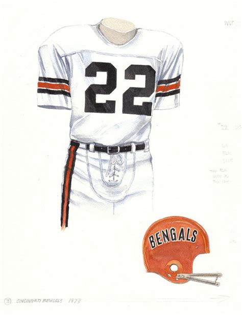 NFL Cincinnati Bengals 1973 uniform original art – Heritage Sports Art